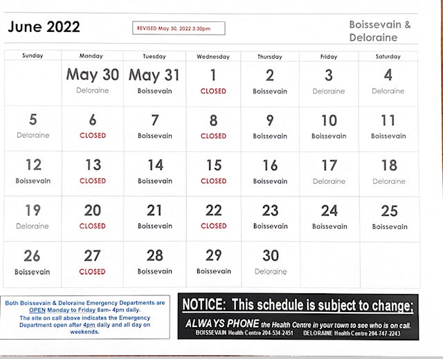 June 2022 On Call Schedule