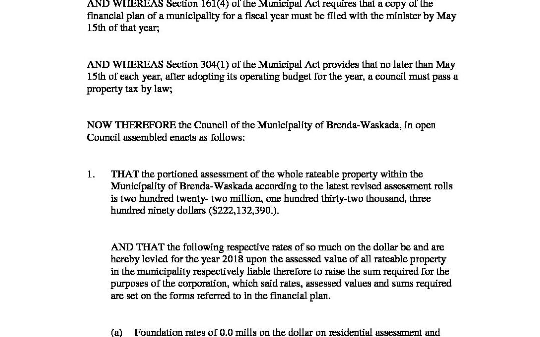 By-Law-16-2018-Tax-Levy