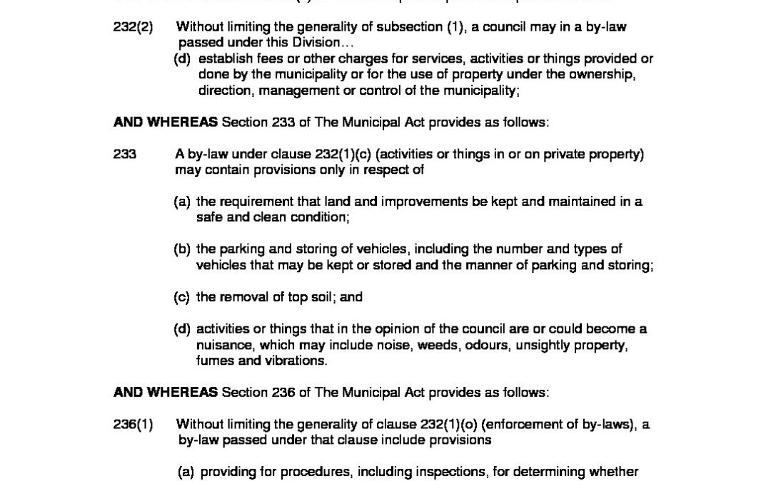 By-Law #17-2015 Unsightly Property etal