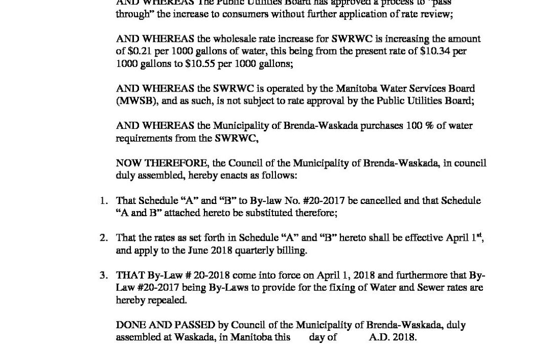 By-Law-20-2018-Establishing-water-and-sewer-rates