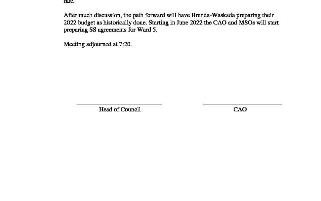 January 20, 2022 Special Meeting