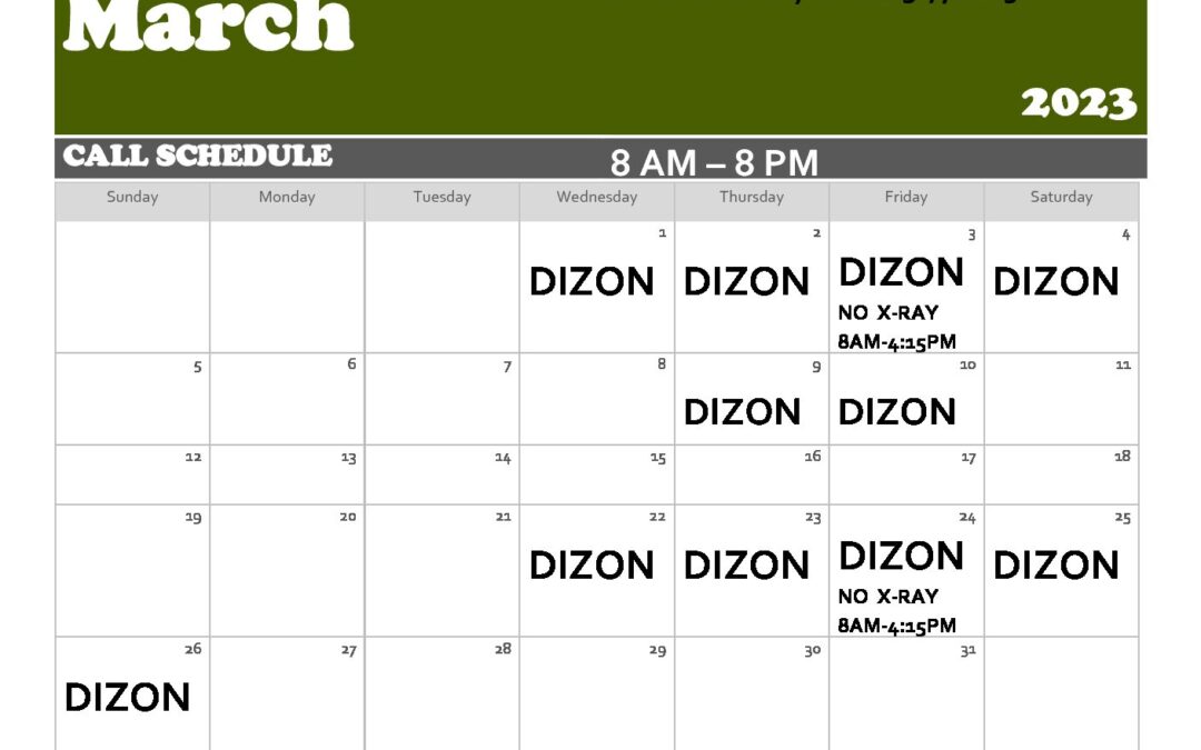 Mar 2023 Dr. Dizon Call