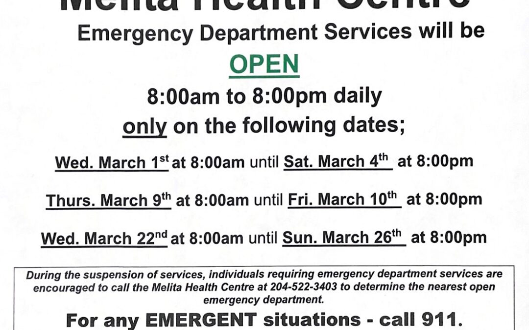 Melita March 2023 On Call Schedule