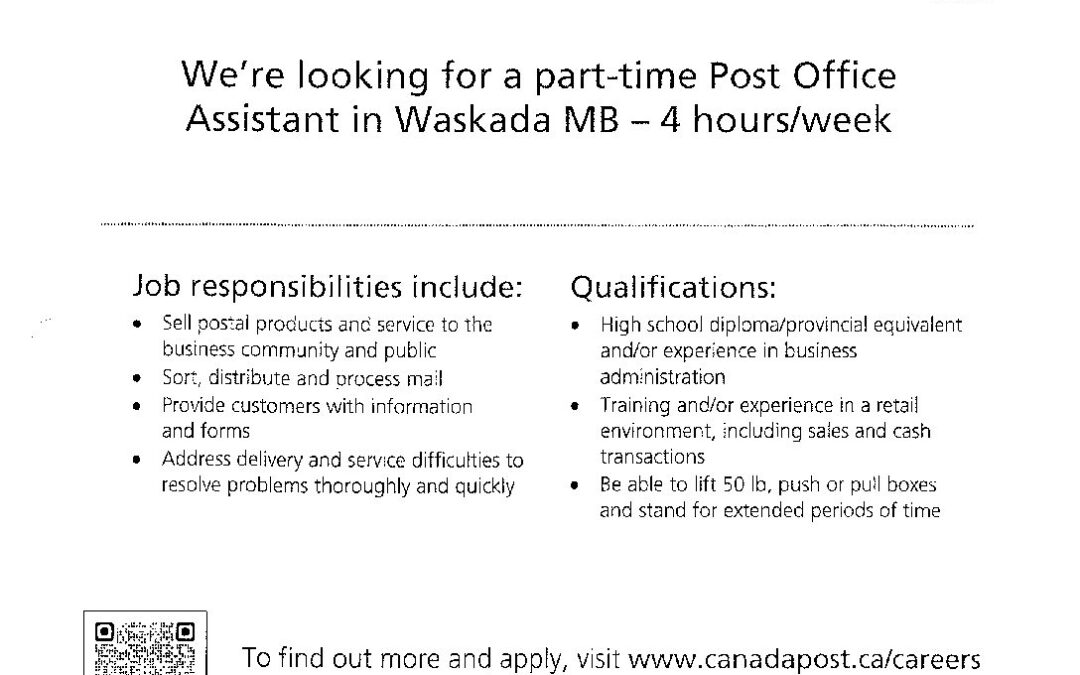 Waskada Post Office Advertisement Mar22